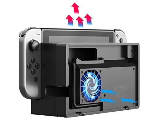 ElecGear Switch Dock Kühler, Externer Wärmeableitungs Ständer mit USB Lüfter Ventilator für Nintendo Switch Dock HAC-007 - |Nicht für OLED| von ElecGear