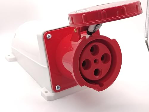125A CEE-Industriestecker Aufputzdose 4-polig Wandsteckdose IEC60309 Wasserdichter 380V-415V 3P+E IP67 von Elecbee