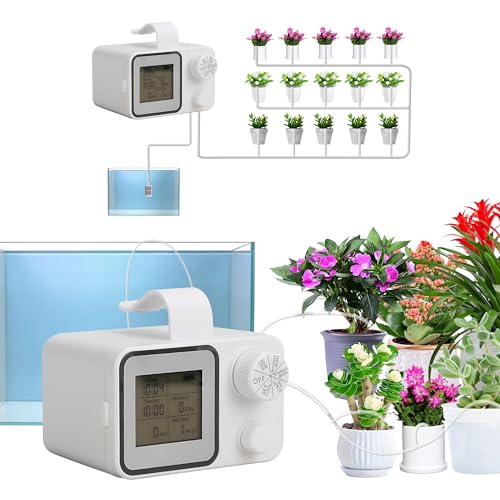 Automatische Bewässerung, Bewässerungssystem Balkon Indoor, Selbstbewässerungssystem für 15 Topfpflanzen, Automatisches Tropfbewässerungssystem, Urlaubsbewässerung Pflanzenbewässerung mit Wassertimer Automatische Bewässerung, Bewässerungssystem Balkon Indoor, Selbstbewässerungssystem für 15 Topfpflanzen, Automatisches Tropfbewässerungssystem, Urlaubsbewässerung Pflanzenbewässerung mit Wassertimer von Elecbee