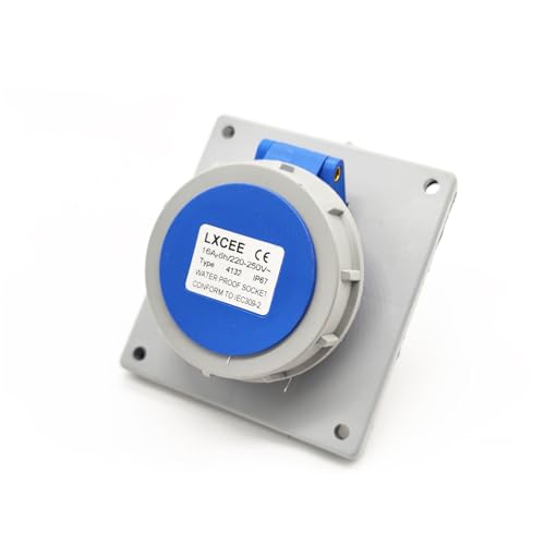 Elecbee CEE-Steckdose IP67 16A 3 Poliger Winkelsteckdose für Schalttafeleinbau von Elecbee