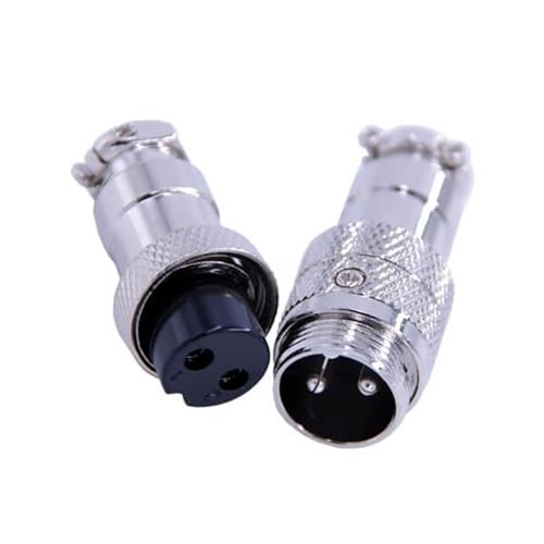 Elecbee GX16 2-poliger Steckverbinder, Gewinde Metall Luftfahrt Kabelverbinder GX16 Aviation Stecker Set Stecker und Buchse Runder Steckverbinder von Elecbee