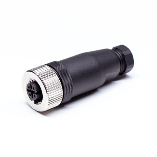 M12 4 polig Stecker, A Code Sensorkabelstecker Gewindesicherung M12 Aviation Stecker Rundsteckverbinder IP67 Wasserdicht Industrieller Rundstecker für den Außenbereich (weiblich) von Elecbee