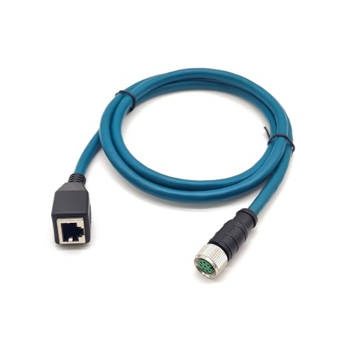 M12 8-polige A-Code-Buchse auf RJ45-Buchse, hochflexibles Cat6-Industrie-Ethernet-Kabel, PVC von Elecbee