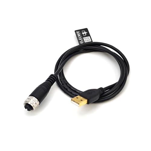 Elecbee M12 auf USB-Kabel 180 Grad M12 A Code 4 Pin Buchse auf USB A Male Assembly Unshiled 1M AWG26 von Elecbee