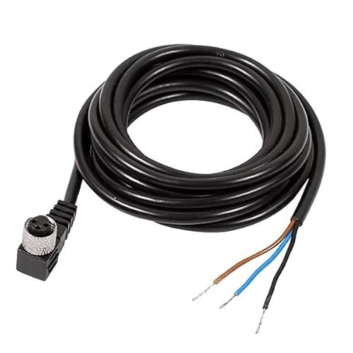 Elecbee M8 3-poliger weiblich Stecker Kabel, A Code rechtwinkliger weibliche Formkabel IP67 Wasserdicht Sensorkabelstecker Industrieller Rundstecker Sensorkabel für den Außenbereich 24AWG 1Meter von Elecbee