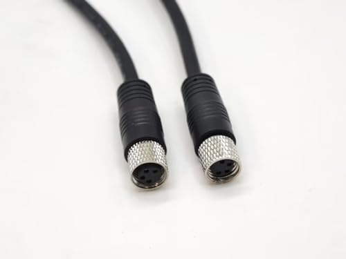 Elecbee M8 4 poliger Leiter Sensorkabel, A Code Gerade weibliche und weibliche Formkabel IP67 Wasserdicht Sensorkabelstecker Industrieller Rundstecker für den Außenbereich 24AWG 1M PVC von Elecbee