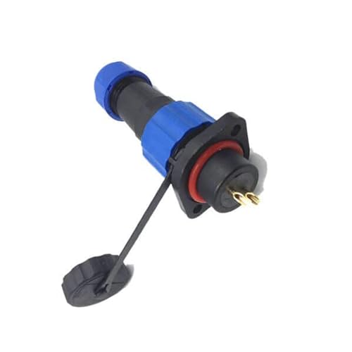 Anschlussstecker Luftfahrtstecker SP13 IP68 2 polig, SP13 Serie 2 Pin Stecker und Buchse wasserdichte mit 2 Loch Flansch Inline Stoßverbinder für Außenlampen verwendet von Elecbee