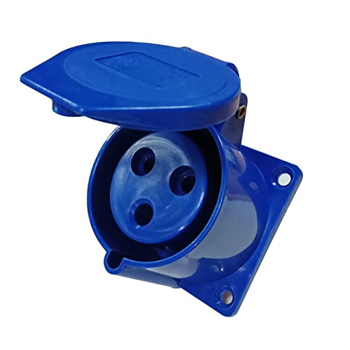 16A IEC60309 3-polig 220V-250V 2P+E IP44 CEE Winkelsteckdose für industrielle Schalttafelmontage, Outdoor Stecker mit Schraubanschlüssen, Kompatibel für Camping von Elecbee