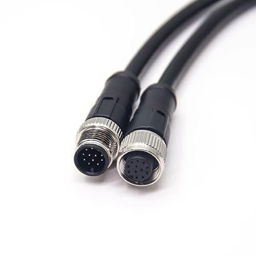 M12 12 poliger Stecker PVC Sensorkabel, A Code Gerade Stecker auf Buchse Kabel Crodset IP67 Wasserdicht Sensorkabelstecker Industrieller Rundstecker für den Außenbereich 1 meter AWG26 von Elecbee