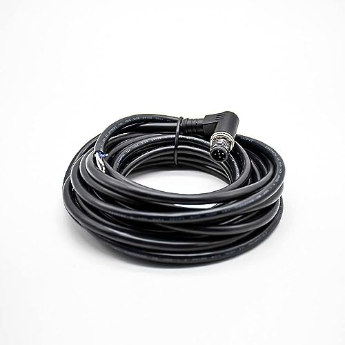 M12 5 poliger Stecker Sensorkabel, A Code Rechtwinklige Rundsteckverbinder Männlicher Formkabel IP67 Wasserdicht Sensorkabelstecker Industrieller Rundstecker für den Außenbereich 5 meter AWG22 PVC von Elecbee
