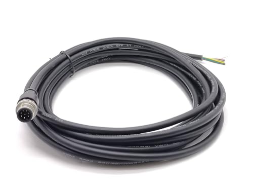 M12 8 poliger Stecker PVC Sensorkabel, A Code Gerade Männlich Formkabel IP67 Wasserdicht Sensorkabelstecker Industrieller Rundstecker für den Außenbereich 5 meter AWG22 von Elecbee