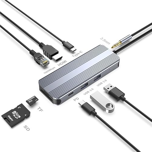 usb hub aluminum usb hub usb typ c 3 0 multifunction adapter 8 in 1 von Elecbee