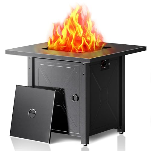 Electactic 71,1 cm Propangas-Feuerstelle, 3-in-1-Mehrzweck, 50.000 BTU, quadratische Gas-Feuerstelle mit Deckel & Lavastein, Stahltischplatte, verstellbare Flamme, für Terrasse, Hinterhof, Deck Electactic 71,1 cm Propangas-Feuerstelle, 3-in-1-Mehrzweck, 50.000 BTU, quadratische Gas-Feuerstelle mit Deckel & Lavastein, Stahltischplatte, verstellbare Flamme, für Terrasse, Hinterhof, Deck von Electactic
