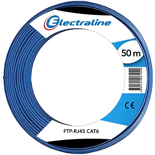 Electraline 106102, Kabel FTP-RJ45 CAT6, Länge 50 m, Blau von Electraline
