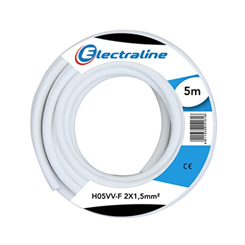 Electraline 11480 H03 VV-F 2X1,5 5M, Weiß von Electraline