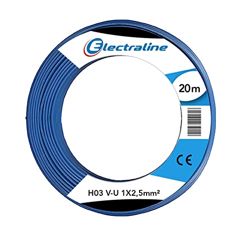 Electraline 12705 H03 V-U 1X2,5 20M, Blau von Electraline