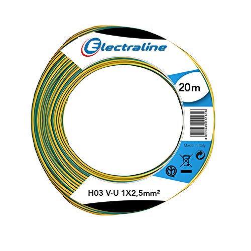 Electraline 12715 H03 V-U 1X2,5 20M, Gelb/Grün von Electraline