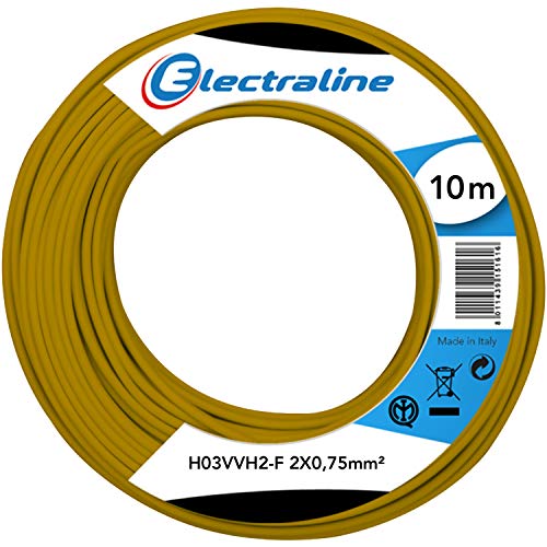 Electraline 20020 Kabel Knäuel H03VVH2-F 2 x 0,75 m 10 Gold von Electraline