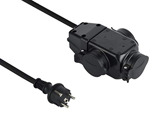 Electraline 208481 Rallonge Professionnel Triplite | multiprise 3 prises | Avec capuchon | 1m câble H07RN-F 3G1.5mm² Verlängerungskabel, Schwarz Electraline 208481 Rallonge Professionnel Triplite | multiprise 3 prises | Avec capuchon | 1m câble H07RN-F 3G1.5mm² Verlängerungskabel, Schwarz von Electraline