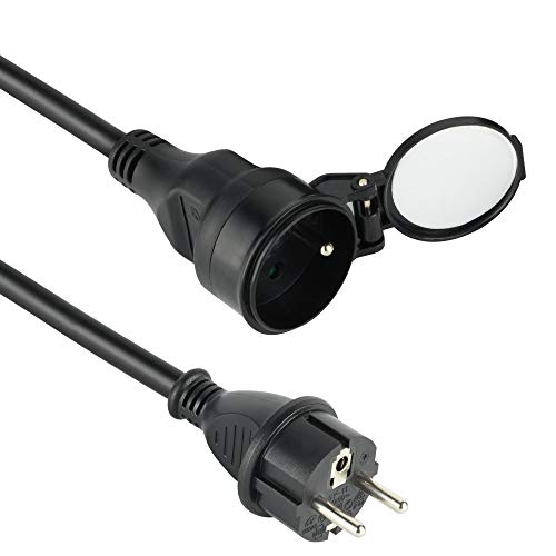 Electraline 20858018G Verlängerungskabel, IP44, wasserdicht, 40 m, Querschnitt 3G1,5 mm², Schwarz von Electraline