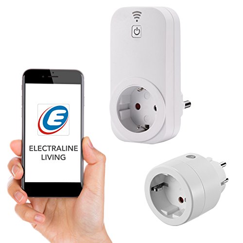 Electraline 48505 intelligente Steckdose WiFi Smart Kit mit Funktionen von Timer, Fernsteuerung, Count Down, Random, weiß von Electraline