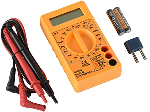 Electraline 59007 Tragbares professionelles elektronisches Digitalmultimeter, Amperemeter Voltmeter Ohmmeter, Ampere Ohm Volt AC / DC Strom Spannungswiderstand Diode hFE Transistor, Durchgangsprüfer von Electraline