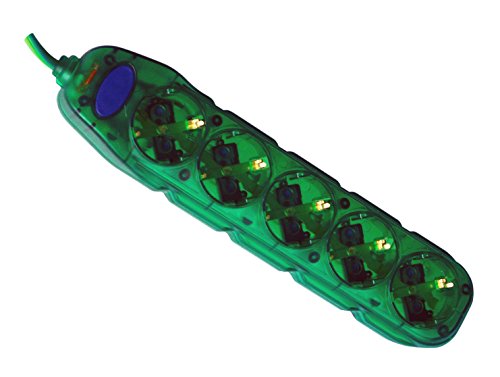 Electraline 59644, Steckdosenleiste 5-Fach mit Schalter, Kabel 1,5m / Mehrfachsteckdose/Tischsteckdose Steckerleiste, Grün Electraline 59644, Steckdosenleiste 5-Fach mit Schalter, Kabel 1,5m / Mehrfachsteckdose/Tischsteckdose Steckerleiste, Grün von Electraline