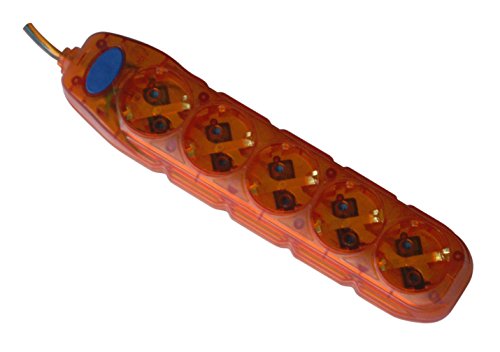 Electraline 59646 Terminal Strip 5 Sockets mit Schalter, Kabel 3 G1 1,5 m, transparent orange Electraline 59646 Terminal Strip 5 Sockets mit Schalter, Kabel 3 G1 1,5 m, transparent orange von Electraline