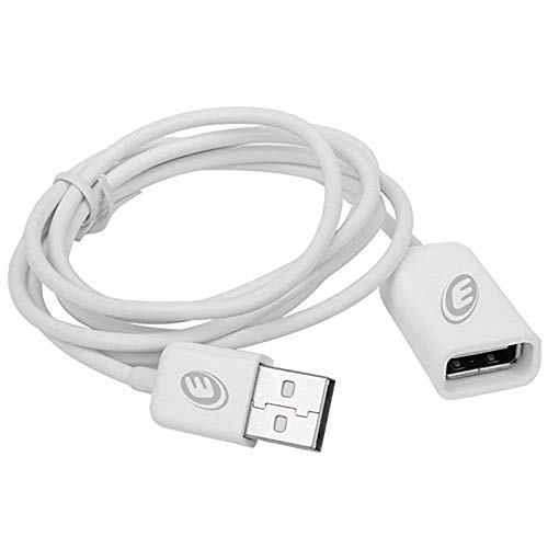 Electraline 600440 Verlängerungskabel USB 2.0, Typ A Stecker auf USB Typ A Buchse, 2 Meter, Apple Design, Weiß von Electraline