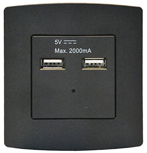 Electraline 602415 USB Steckdose, Schwarz von Electraline