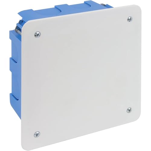 Electraline 60390 Abzweigdose Unterputz für Gipskarton IP40 (105x105x50mm) mit Deckel und Schrauben von Electraline