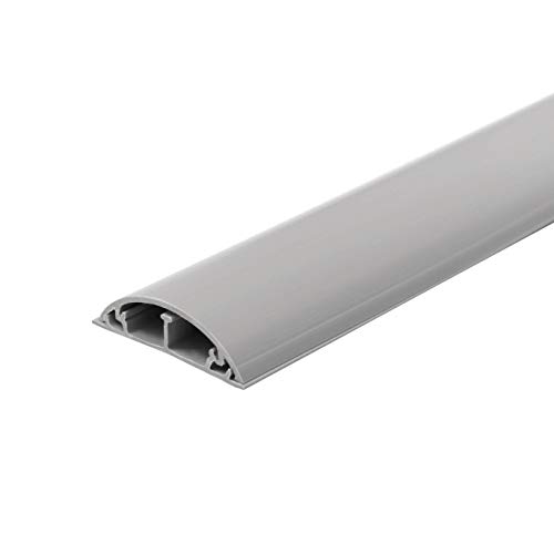 Electraline 60776 TV halbrunder Kabelkanal | Kabelabdeckung | 50x12 mm, 1 m Länge - grau von Electraline
