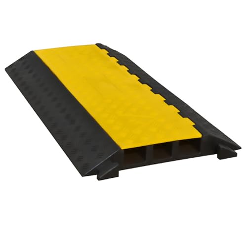 Electraline 60783 Kabelk aus Gummi + PVC für Boden 900 mm x 75 mm x 500 mm, für den Innen- oder Außenbereich, maximale Kapazität 10 Tonnen, 3 Kanäle (53 x 65 mm), modulare Steckverbindung von Electraline