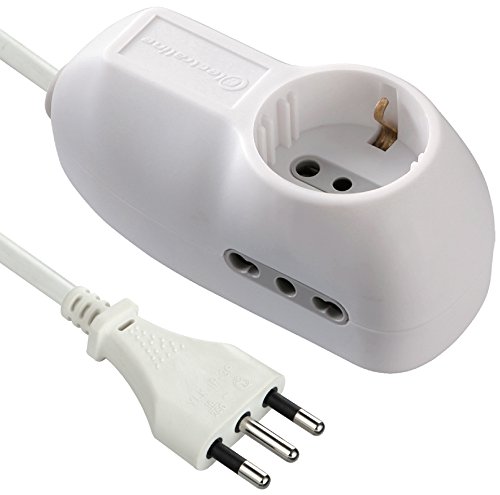 Electraline 62024-vague vielseitig mit Kabel 1 m 1 Stecker Universal mit 2 bivalents Plug 16 A 230 V White Farbe: Weiß von Electraline
