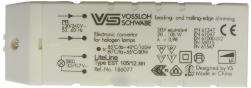 Electraline 70720 Elektronischer Trafo, 105 W, 240-12 V, Weiß von Electraline