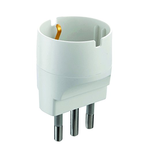 Electraline 71915-schuko Adapter Plug 16 A 230 V matt white Farbe: weiß von Electraline