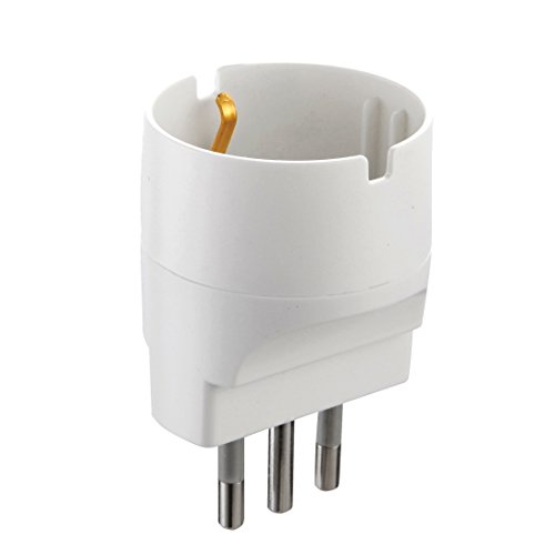 Electraline 71916-schuko Adapter Plug 10 A 230 V matt white Farbe: weiß von Electraline