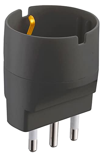 Electraline 71917-schuko Adapter Plug 16 A 230 V matt black Farbe: grau von Electraline