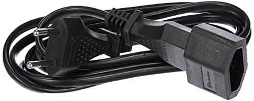 Electraline 900008 Schutzkontakt 2 m Kabel-Schwarz-Kunststoffleitung-IP20 Innenbereich/Verlängerungskabel mit Kindersicherung/europäische Verlängerung von Electraline