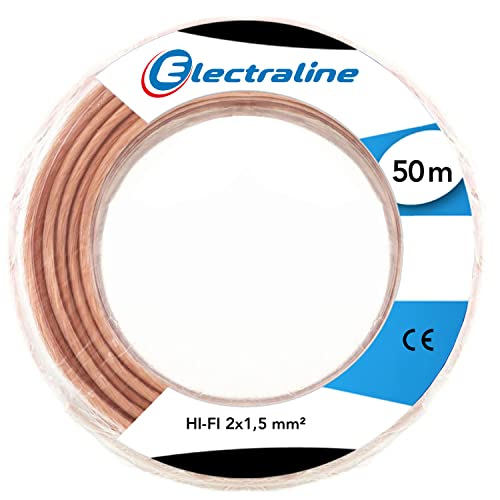 Electraline LMF901487517 Kabelkranz Hi-FI 2 x 1,5 mm, 50 m, transparent von Electraline