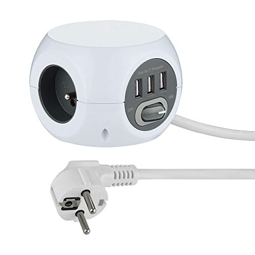 Electraline Steckdosenwürfel mit Schalter, 35443 von Electraline