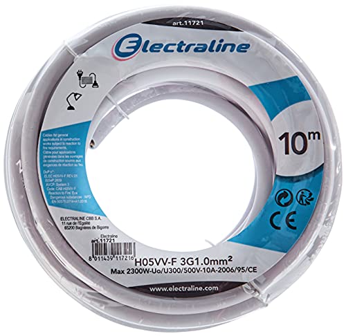 Kabel H05VV-F - 3G1 mm. - 10 mt - Weiß von Electraline