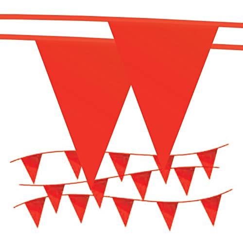 Wimpelflaggen – OSHA 227 kg Sicherheits-Wimpelkette für den Dach, Barriere im Verkehr – 32 m lange Strang, lichtbeständig (rot, 30,5 x 45,7 x 30,5 m) von Electro Tape