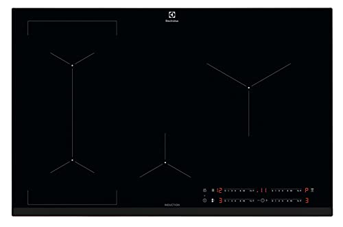 Electrolux Serie 600 Induktionskochfeld mit 4 Einbaustellen, LIL83443 Bridge 80 cm, Hob2Hood® Technologie und flexible Kochzonen, 780 x 520 mm, Schwarz von Electrolux