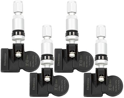 4 Radsensoren Reifendrucksensoren RDKS Sensoren Metallventil Silber kompatibel mit Camaro 1AG37 GMX521, kompatibel mit Corvette GMX245 ATS CTS VXR8 von Electronicx