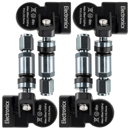 4x RDKS TPMS Reifendrucksensor Reifendruckkontrollsystem Metallventil DarkGrey passend für ASX LR200 CR Lancer von Electronicx
