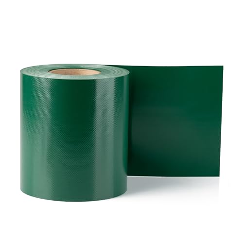 Electronicx Premium PVC Sichtschutzstreifen RAL 6005 Moosgrün | Hochwertige Zaunfolie Doppelstabmatten | 35m x 19 cm | 650g/m² | UV-beständig, extra langlebig, Blickdicht, inkl. 20 Befestigungsclips von Electronicx