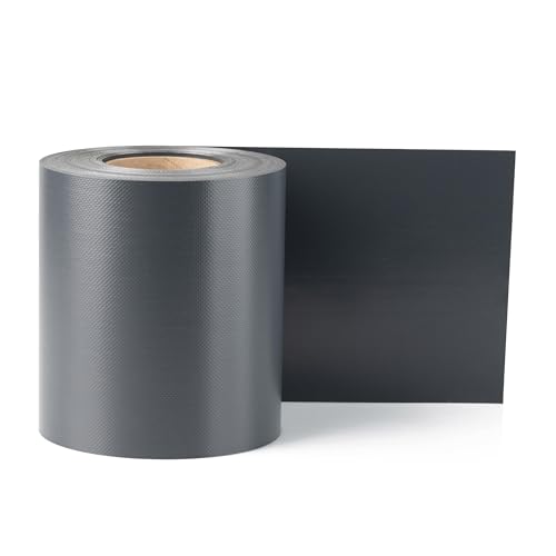 Electronicx Premium PVC Sichtschutzstreifen RAL 7016 Anthrazitgrau | Hochwertige Zaunfolie Doppelstabmatten | 140m (4x35m) x 19 cm | 650g/m² | UV-beständig, extra langlebig, 80 Befestigungsclips von Electronicx