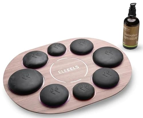 Heiße Steine Erwärmer mit 100 ml Massageöl, 8-Piece Tragbares Elektrisches Hot Stone Massage Set, 2-stufige Temperaturregelung, für Spa, Entspannung, Muskelentspannung, Wellness Geschenk Heiße Steine Erwärmer mit 100 ml Massageöl, 8-Piece Tragbares Elektrisches Hot Stone Massage Set, 2-stufige Temperaturregelung, für Spa, Entspannung, Muskelentspannung, Wellness Geschenk von Eleeels