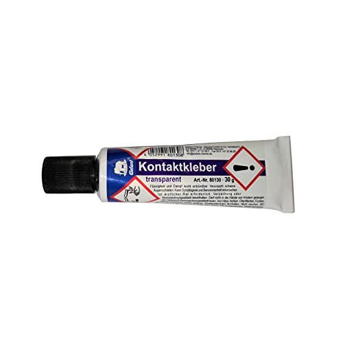 Kontaktkleber transparent 30g Tube, Schuhkleber Sohlenkleber, Montagekleber extra stark, Kraftkleber, Superkleber, Industriekleber, Kontakt Kleber für Kantenleisten, Ledersohlen und zum Polstern von Elefant